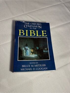 Oxford Bible companion Blue Reference Book with Yellow Title Text